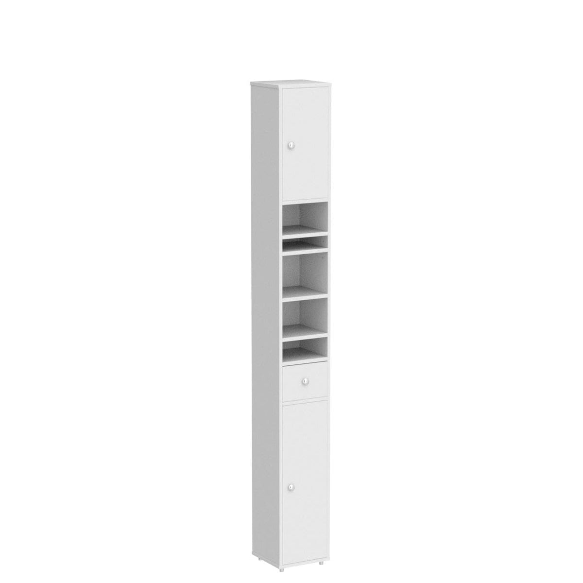 Narrow White Bathroom Storage Cabinet M439