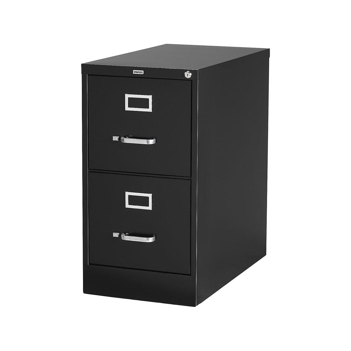 Black 2 Drawer Letter Size Lockable File Cabinet D444