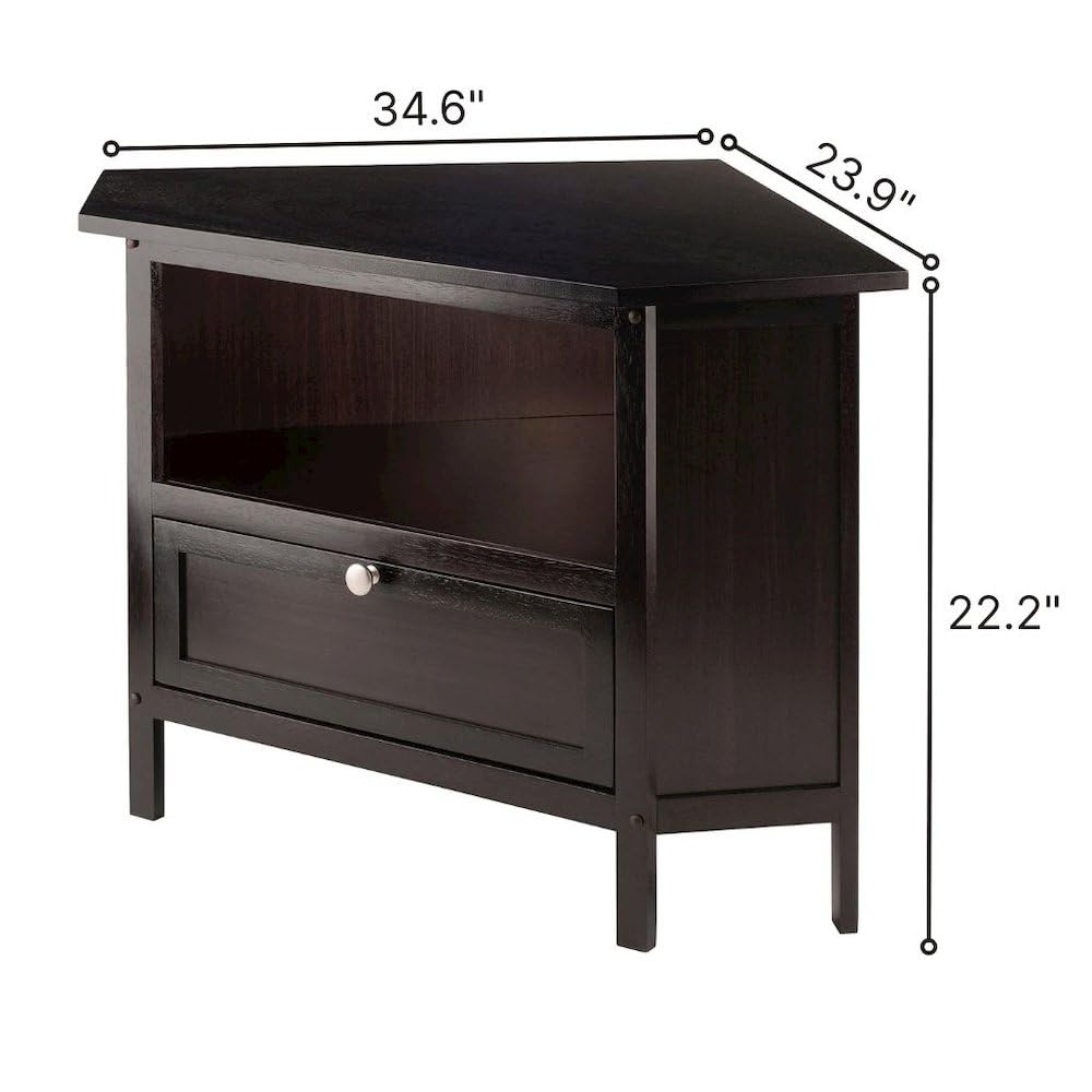Solid Wood Corner TV Stand with Storage N272976