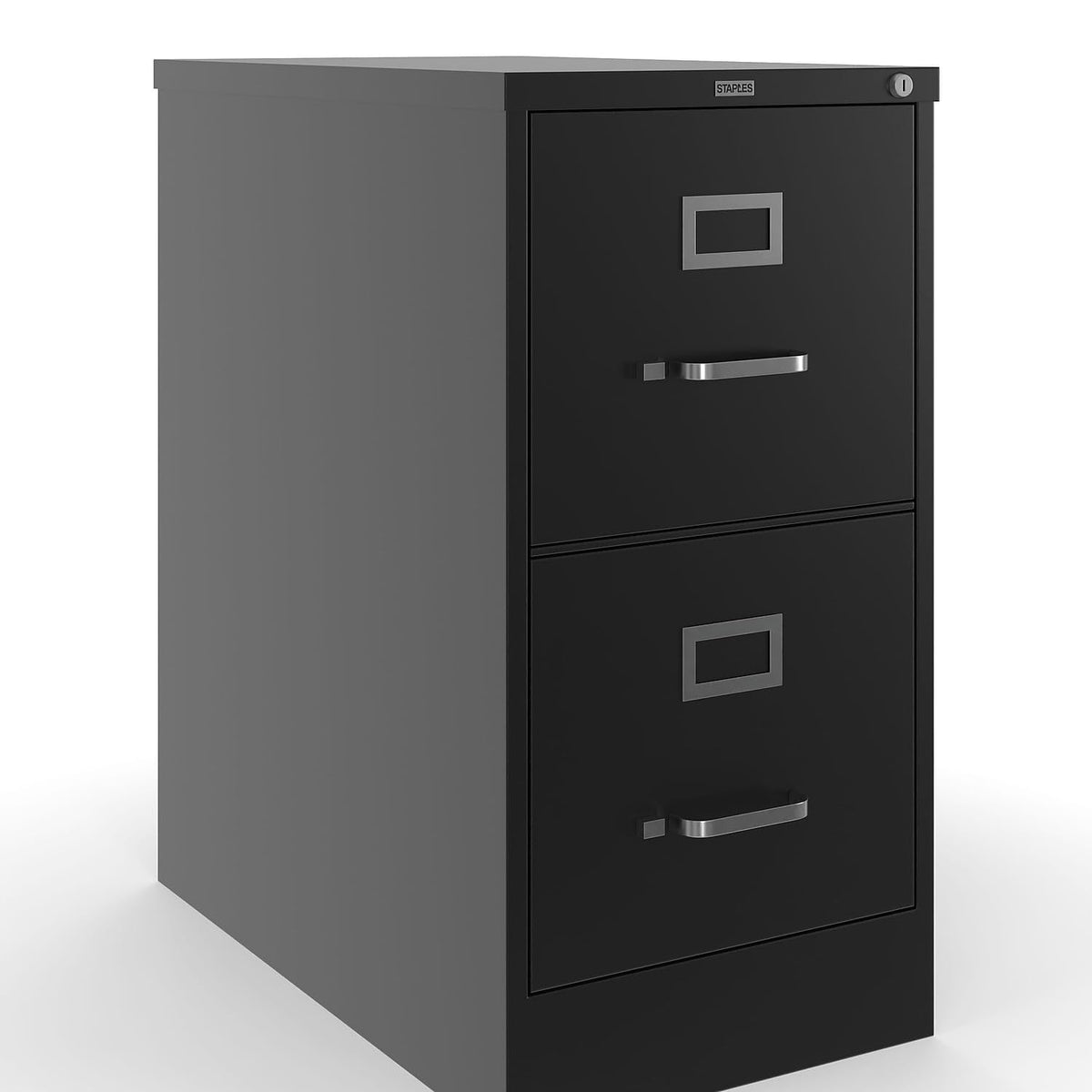 Black 2 Drawer Letter Size Lockable File Cabinet D444