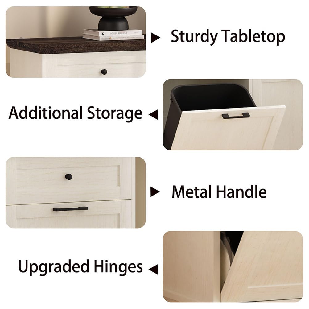 Double Tilt Out Trash Cabinet, Antique White G62920