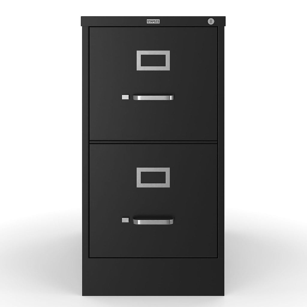 Black 2 Drawer Letter Size Lockable File Cabinet D444