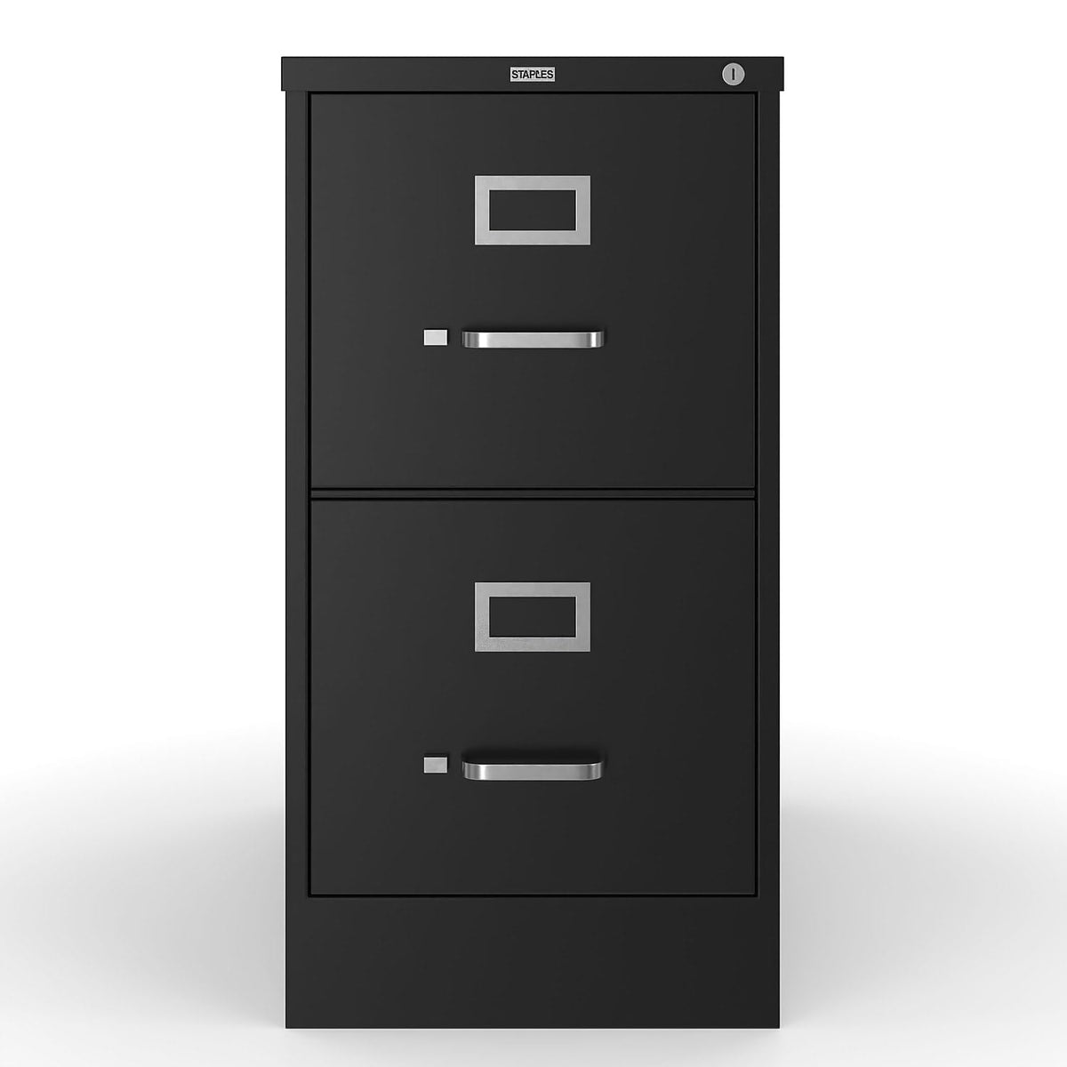 Black 2 Drawer Letter Size Lockable File Cabinet D444
