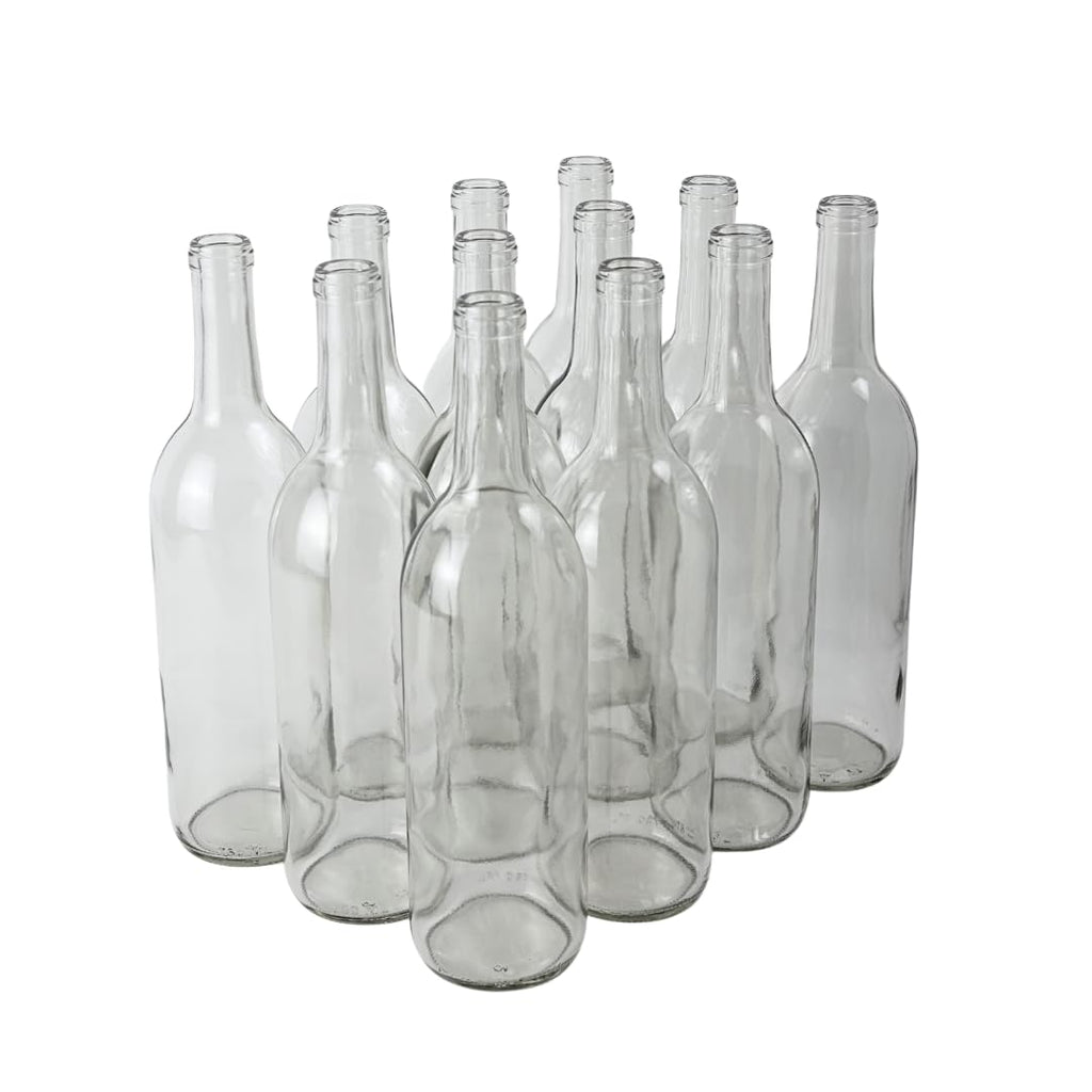 750ml Clear Glass Wine Bottles 12-Bottle Case M7789
