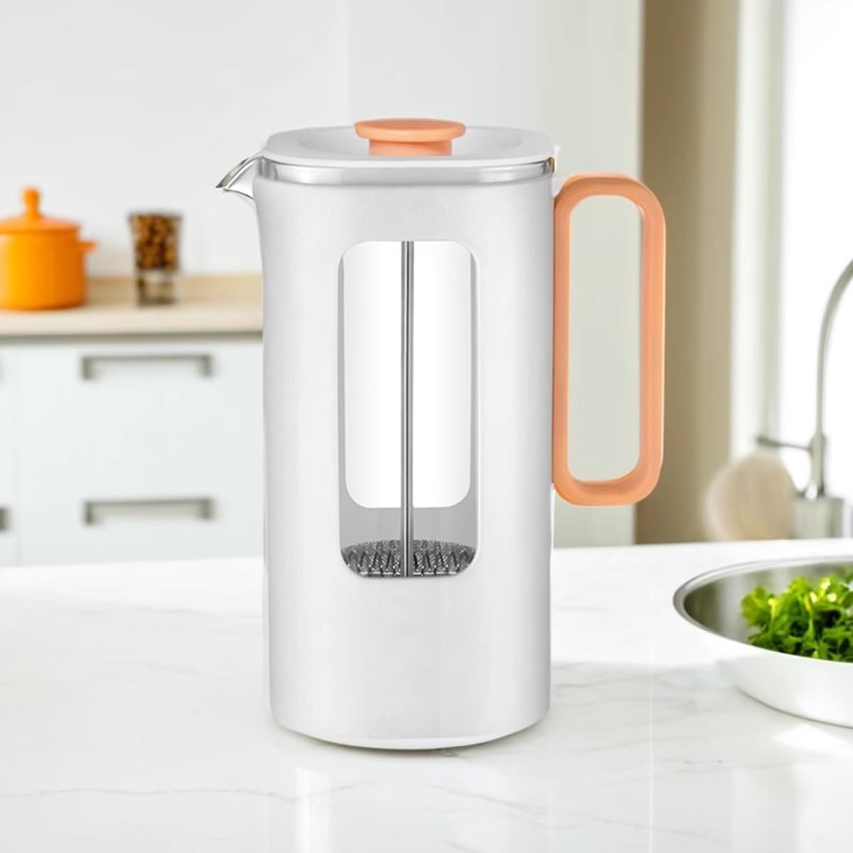 French Press Coffee Maker with Plastic Handle, Double Wall Insulation & Stainless Steel Filter W81130