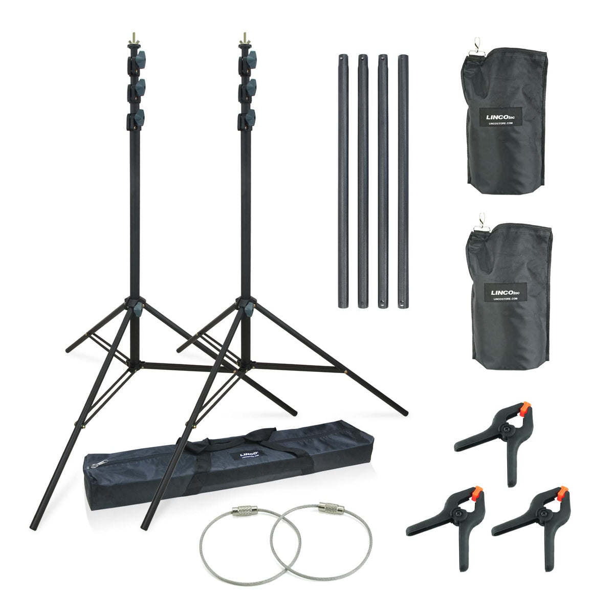 10Ft Adjustable Background Stand Backdrop Support System Kit with Carry Bag U162837