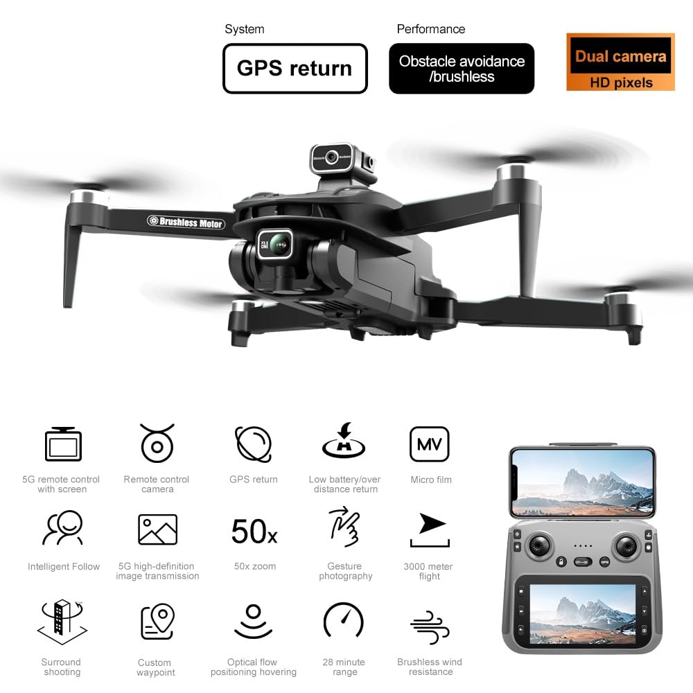 4K Camera GPS Drone with 4.5" LCD Controller K73650