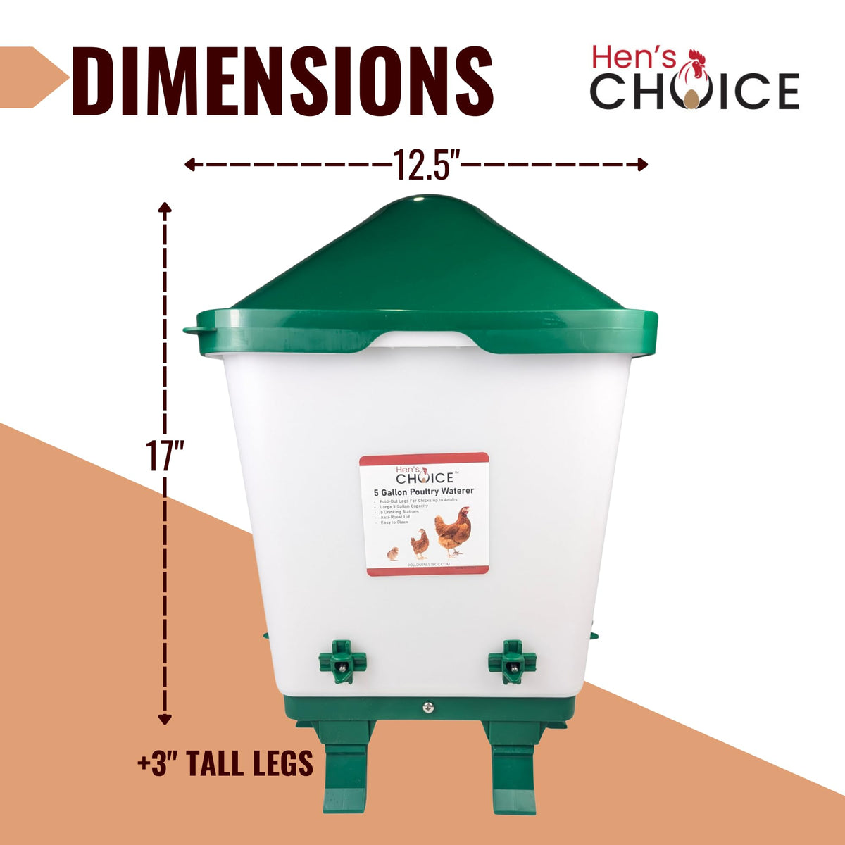 5 Gallon Chicken Waterer with 8 Nipples V681