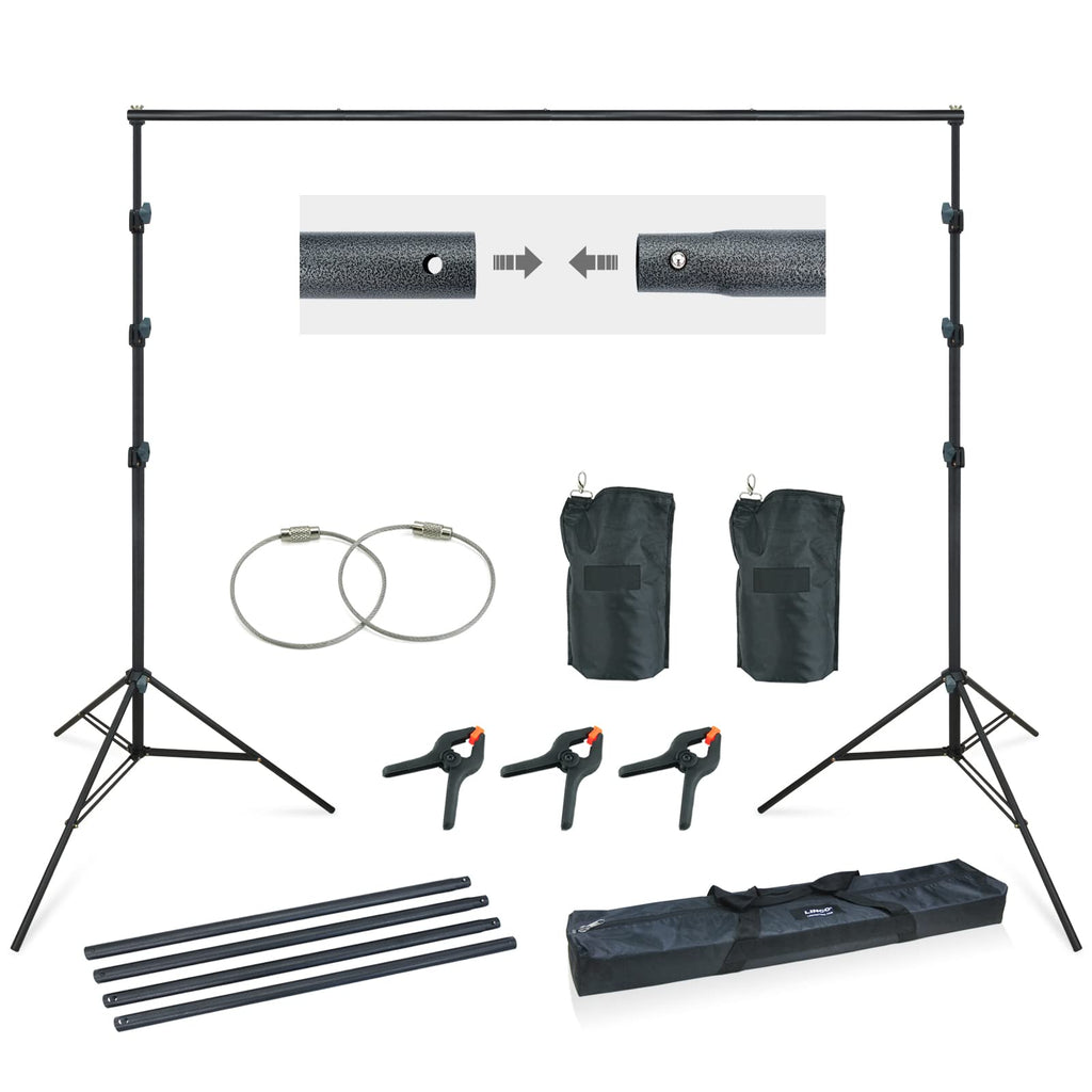 10Ft Adjustable Background Stand Backdrop Support System Kit with Carry Bag U162837