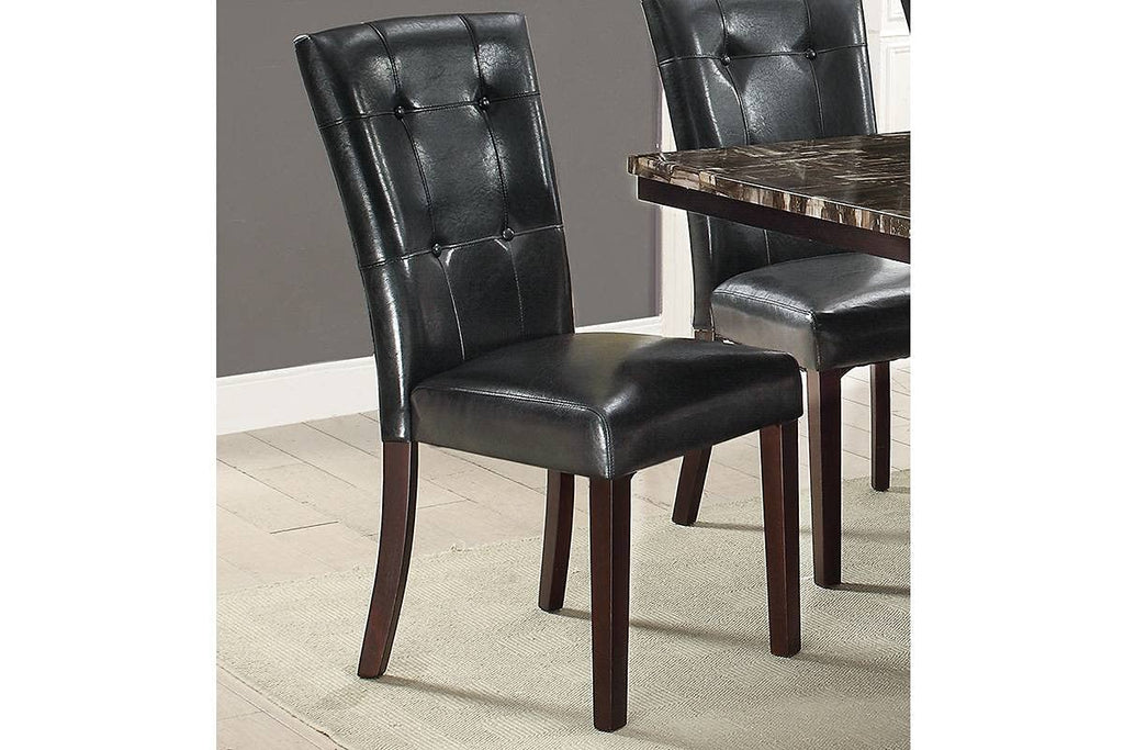 Set of 2 Black Faux Leather Tufted Dining Chairs B11710