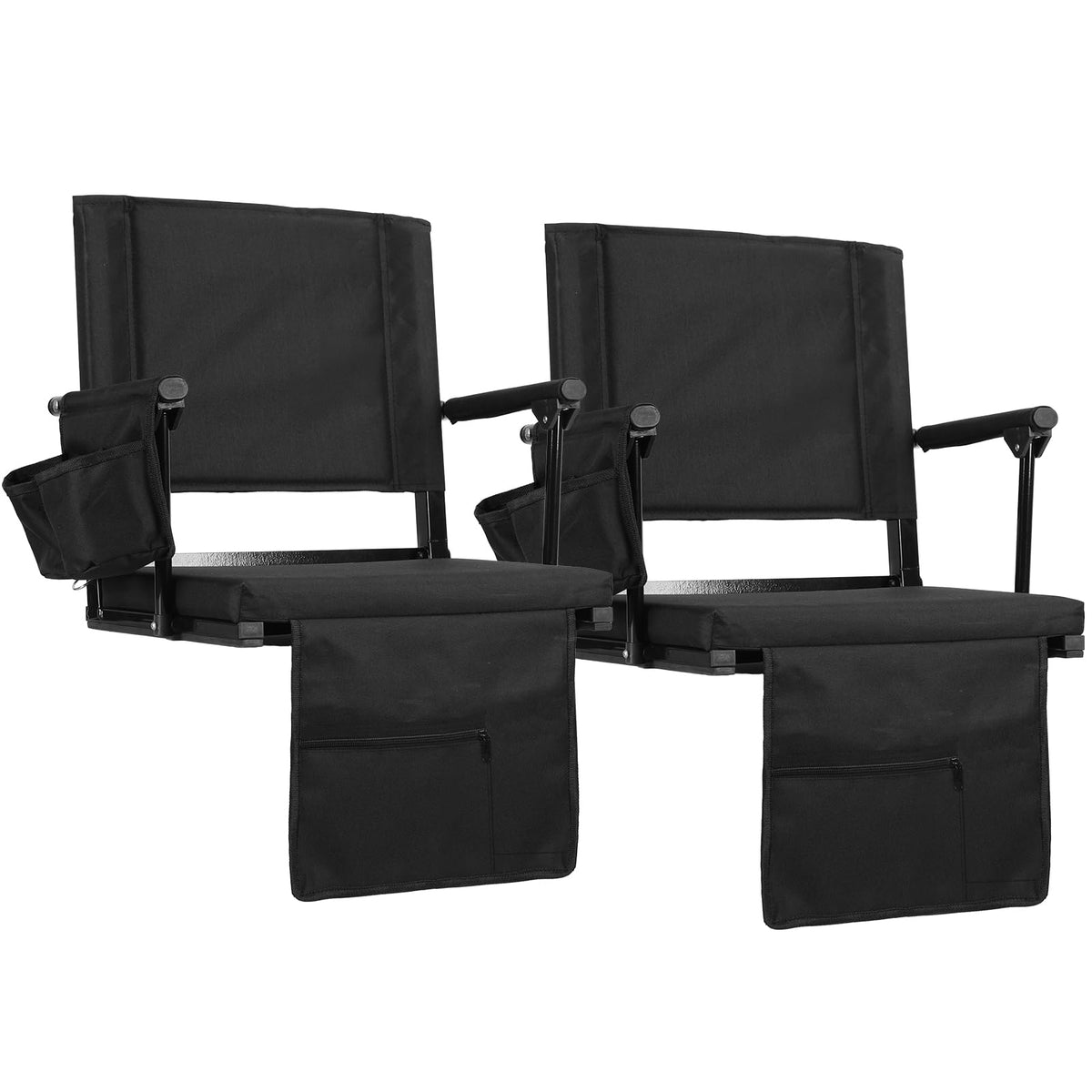 2-Pcs Folding Stadium Seat with Back Support & Cushion H7194