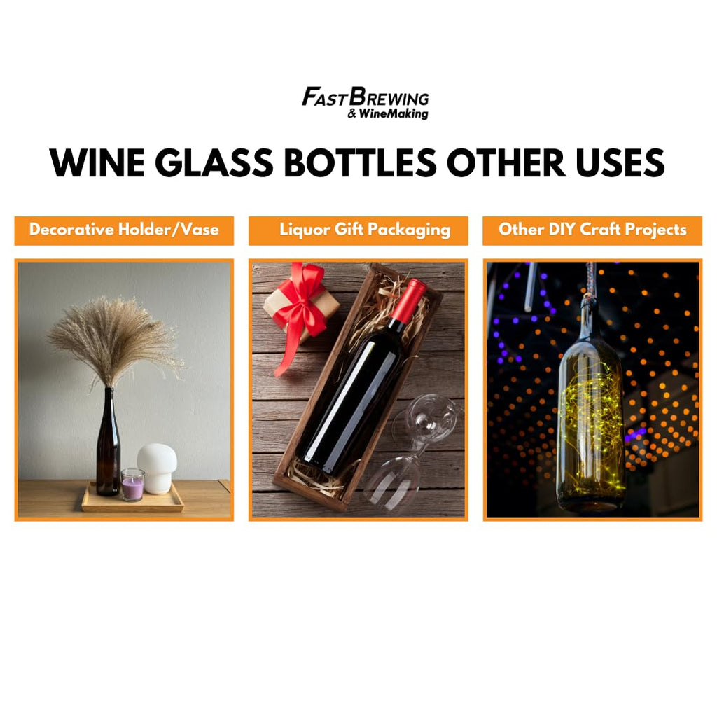 750ml Clear Glass Wine Bottles 12-Bottle Case M7789