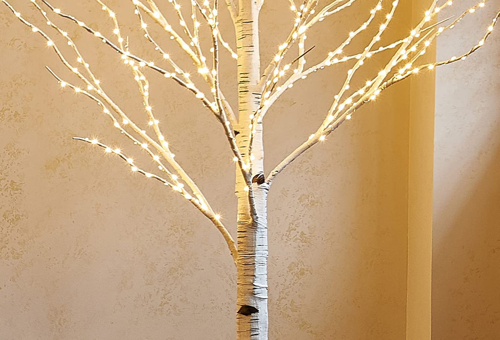4FT 200L Warm White LED Birch Tree X53387