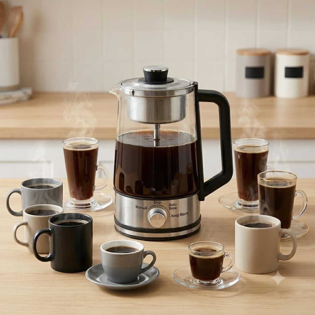 10-Cup Borosilicate Glass Electric Percolator Coffee Pot I9821