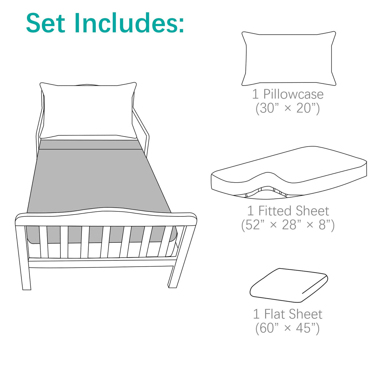 3-Piece Microfiber Toddler Sheet Set R75227