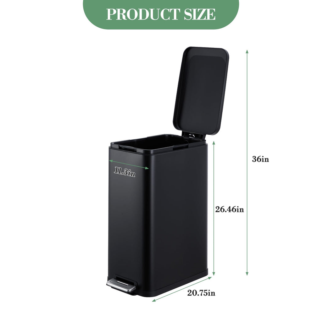 50L Stainless Steel Step Trash Can with Lid J9717