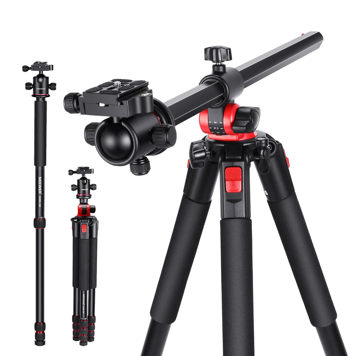 72 Inch Camera Tripod Monopod with Ball Head W77203