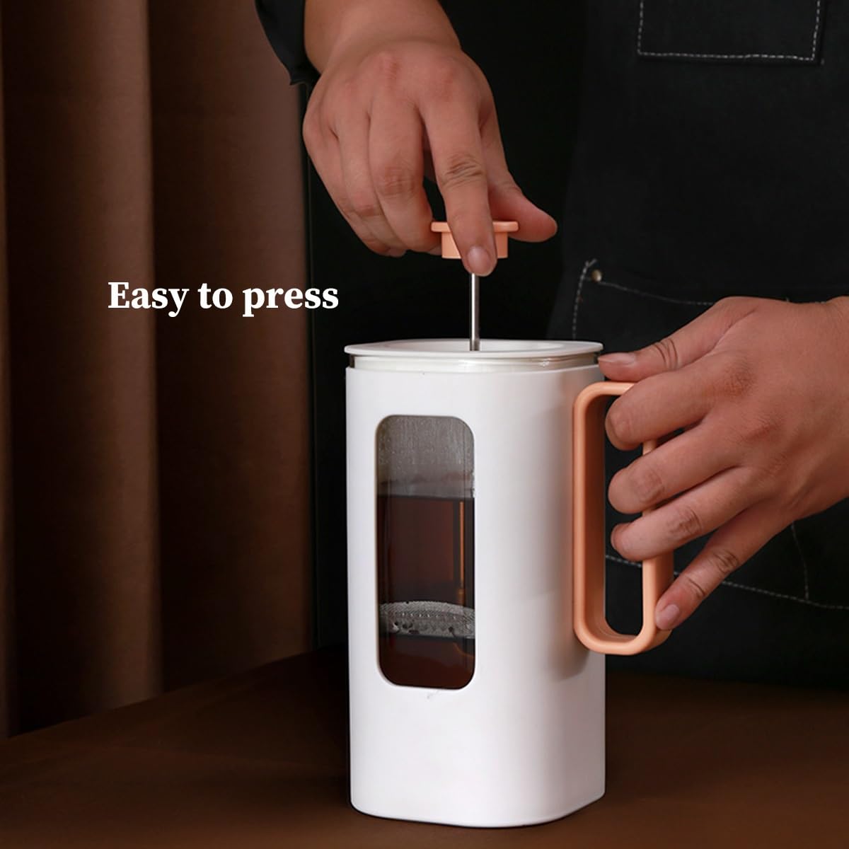 French Press Coffee Maker with Plastic Handle, Double Wall Insulation & Stainless Steel Filter W81130