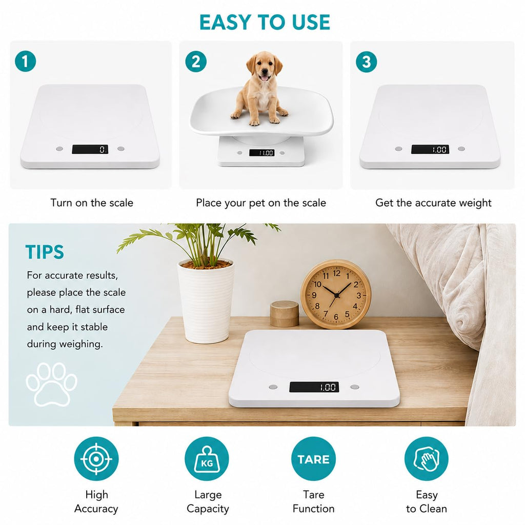 Digital Pet Scale with Removable Tray & Tape Measure G63343