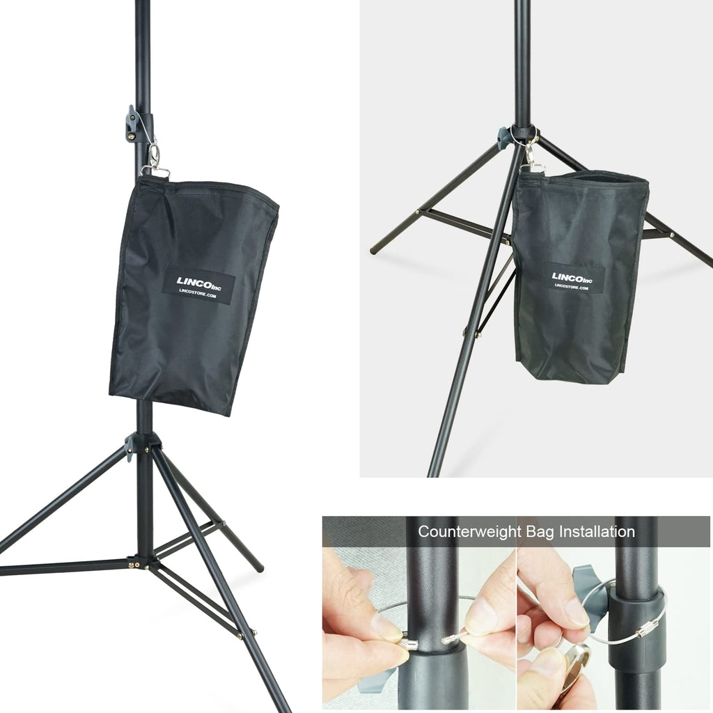 10Ft Adjustable Background Stand Backdrop Support System Kit with Carry Bag U162837