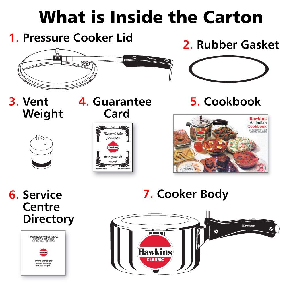 Aluminum 2.0 Litre Pressure Cooker V7531