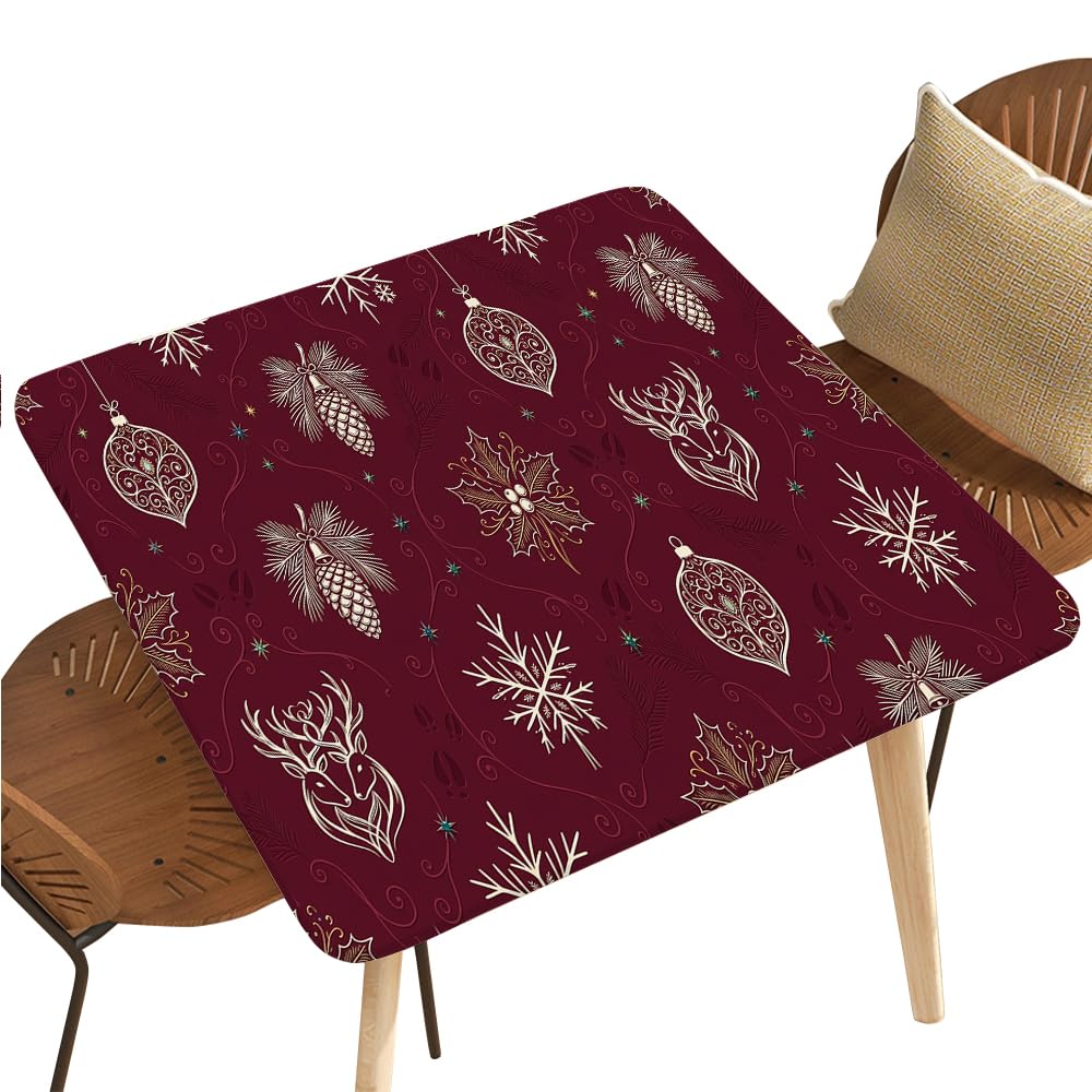 Fitted Square Oval Tablecloth with Elastic Edges 30"x30" P72493