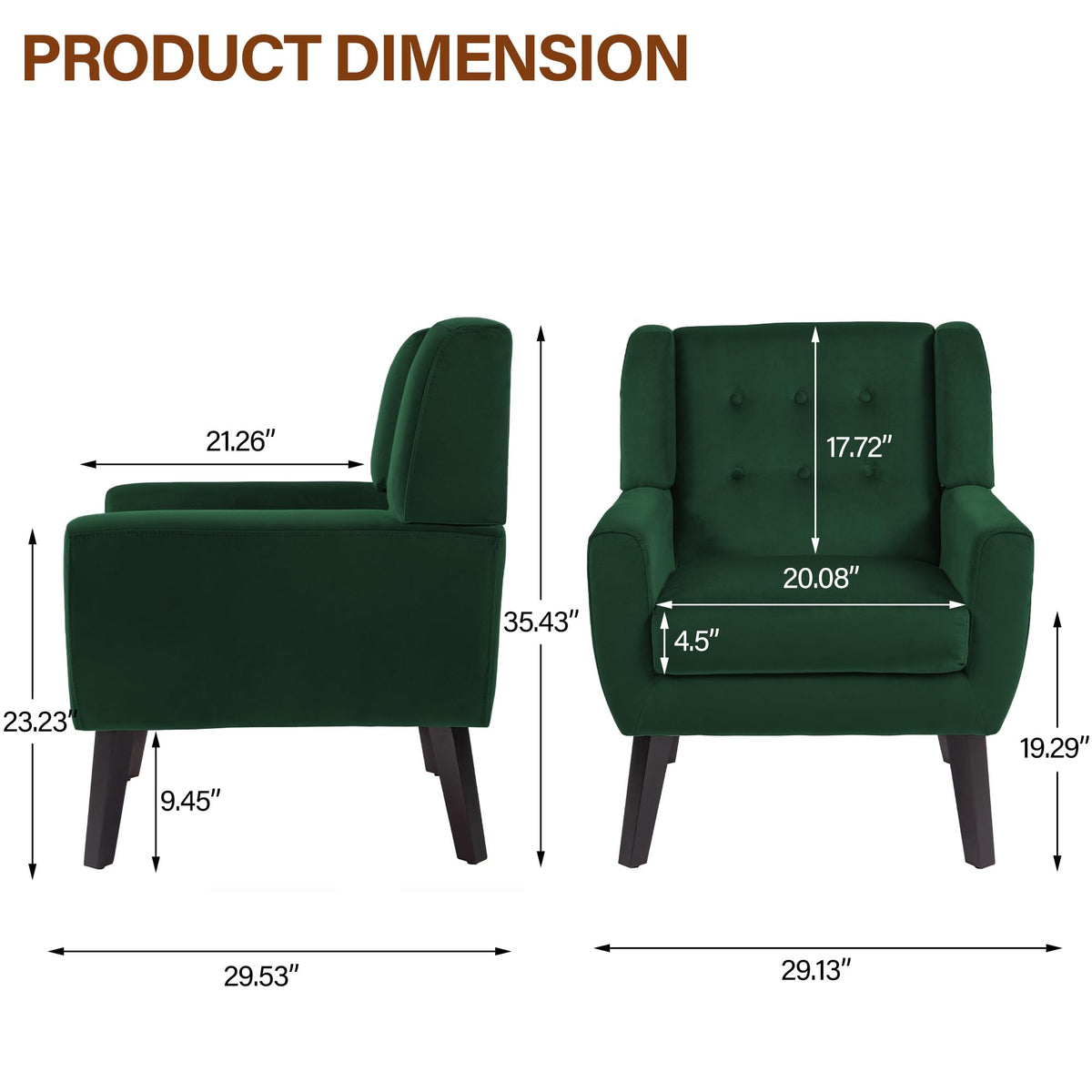 Velvet Accent Chairs Set of 2 R33944