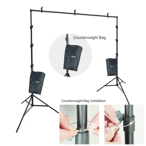 10Ft Adjustable Background Stand Backdrop Support System Kit with Carry Bag U162837