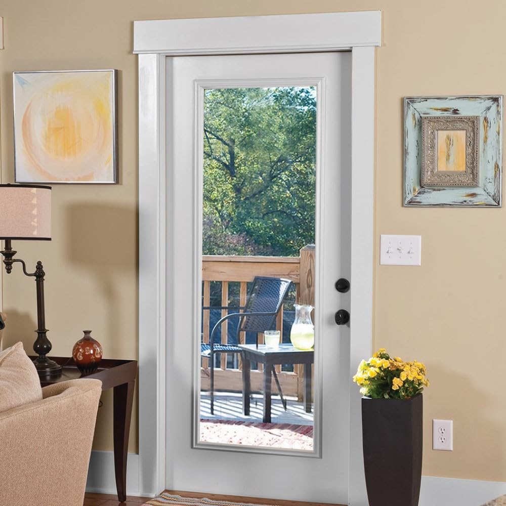 Primed Left Hand Outswing Prehung Door Full Lite Clear Glass 30"x80" Steel P607082