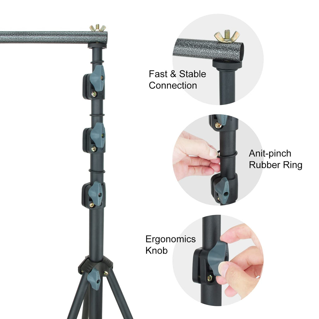 10Ft Adjustable Background Stand Backdrop Support System Kit with Carry Bag U162837