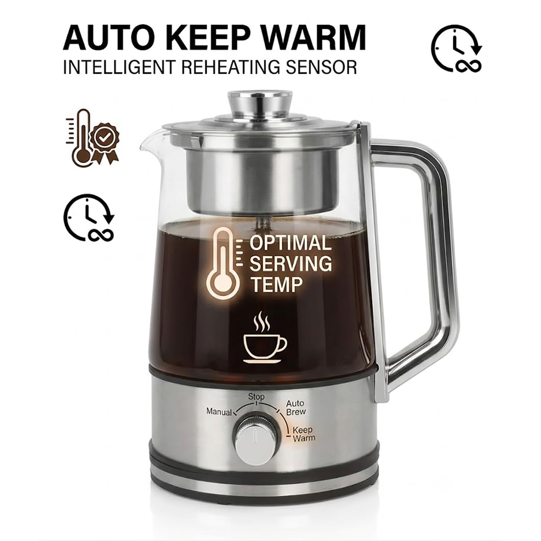 10-Cup Borosilicate Glass Electric Percolator Coffee Pot I9821