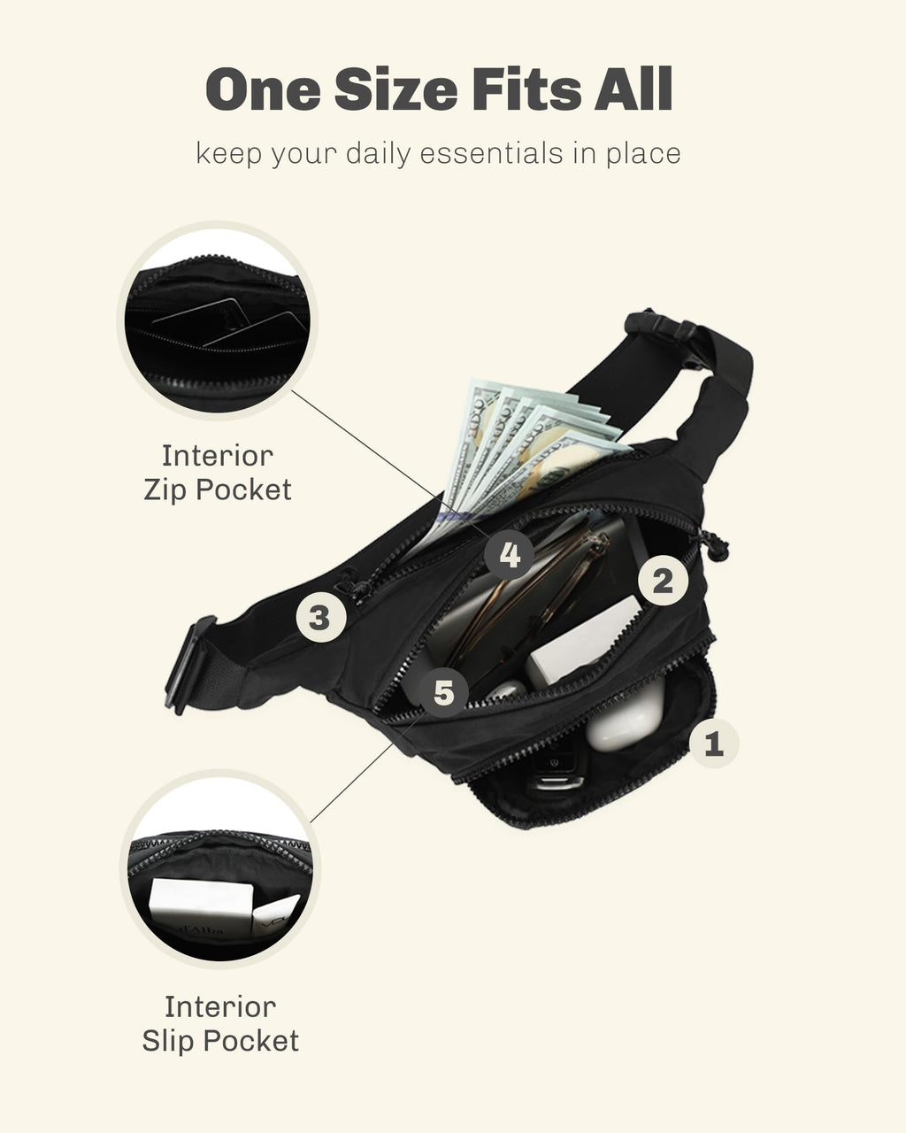 Rolling Backpack with Wheels 43L with Waist Pack Black F785264