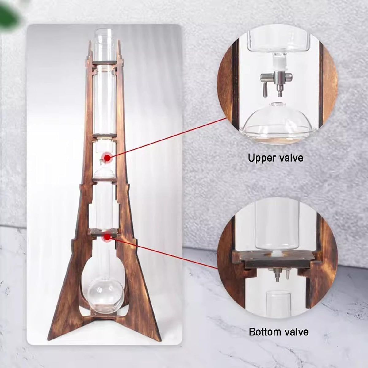 Cold Brew Drip Tower with Stainless Steel Adjustable Valve V4892