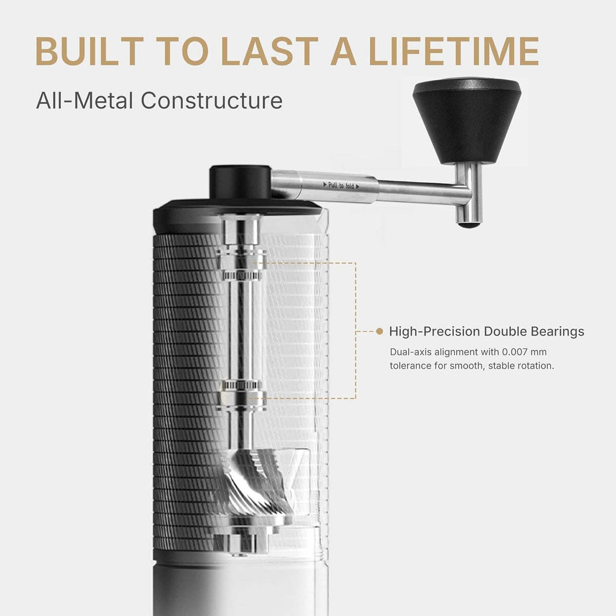Manual Coffee Grinder with Conical Burr Portable Hand Coffee Grinder R677458