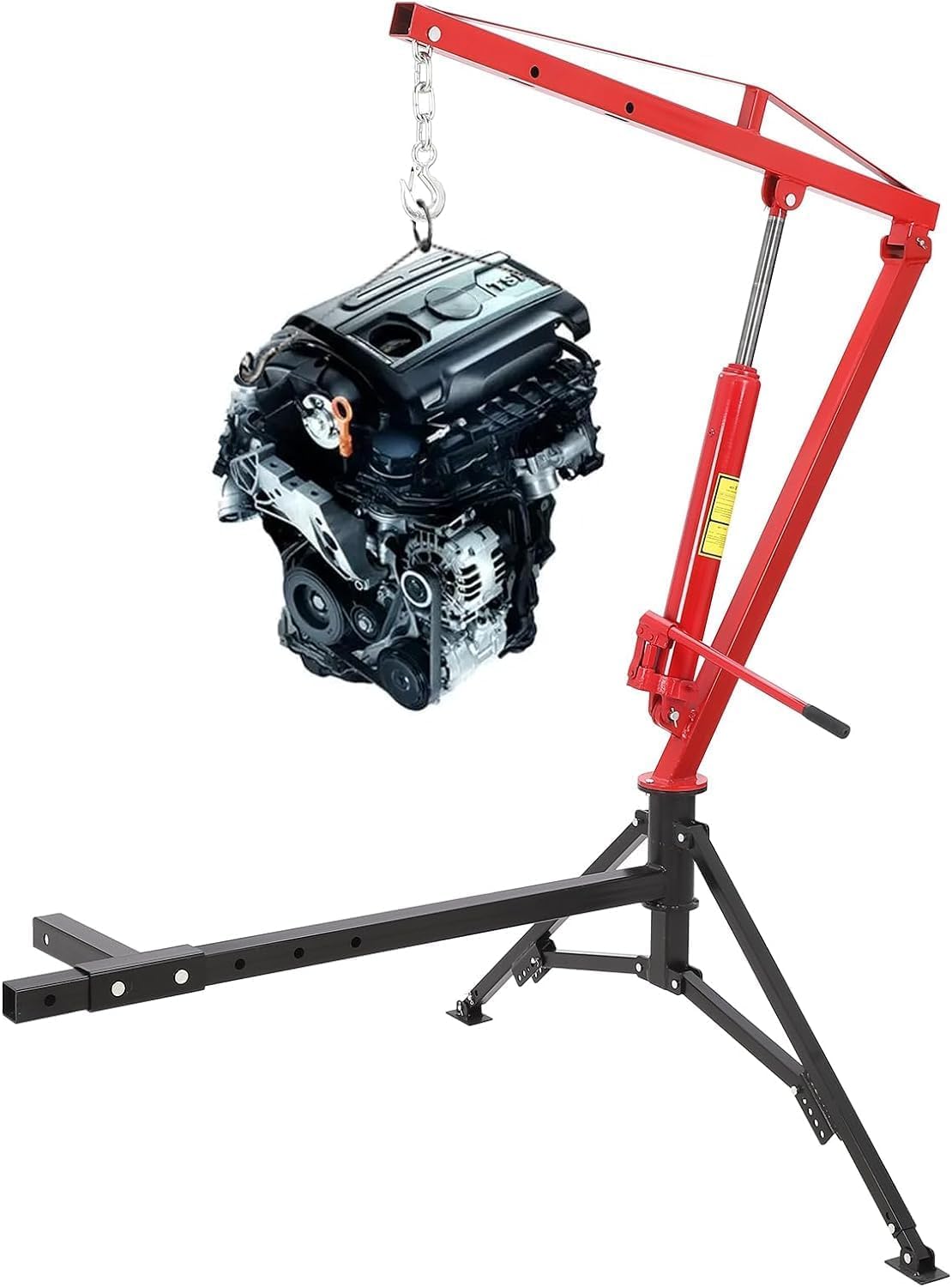 1000 LBS Hydraulic Truck Crane with 3 Adjustable Booms P25957