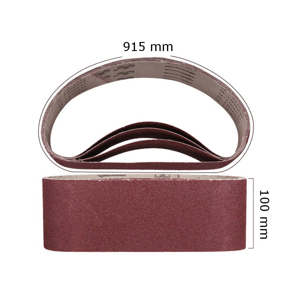 4 Inch x 36 Inch Sanding Belts, 5 Pack Aluminum Oxide I156132