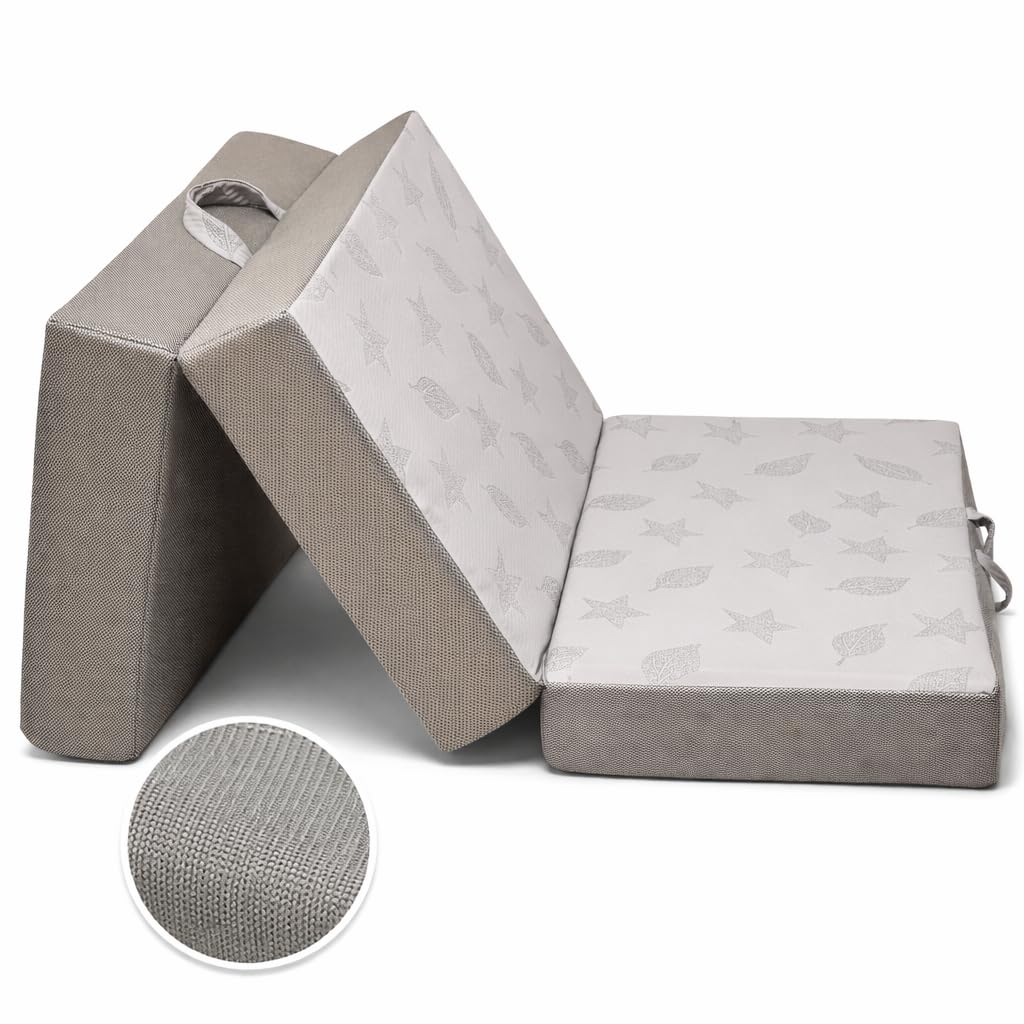 Twin 6-Inch Foam Tri Fold Floor Mattress with 2 Washable Covers Y426