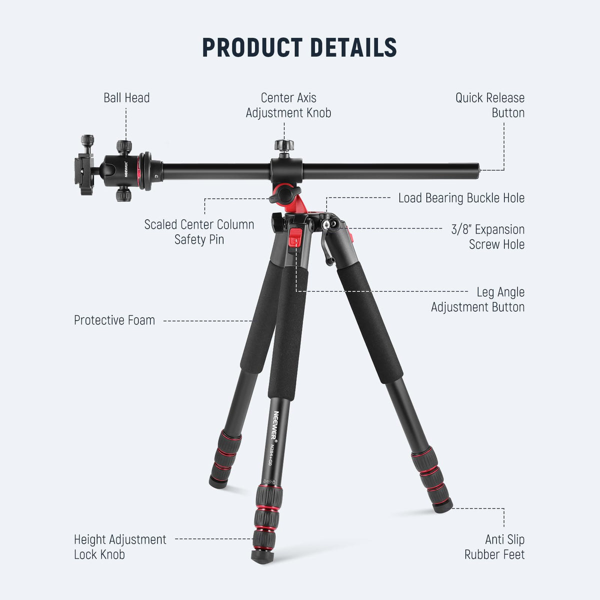 72 Inch Camera Tripod Monopod with Ball Head W77203