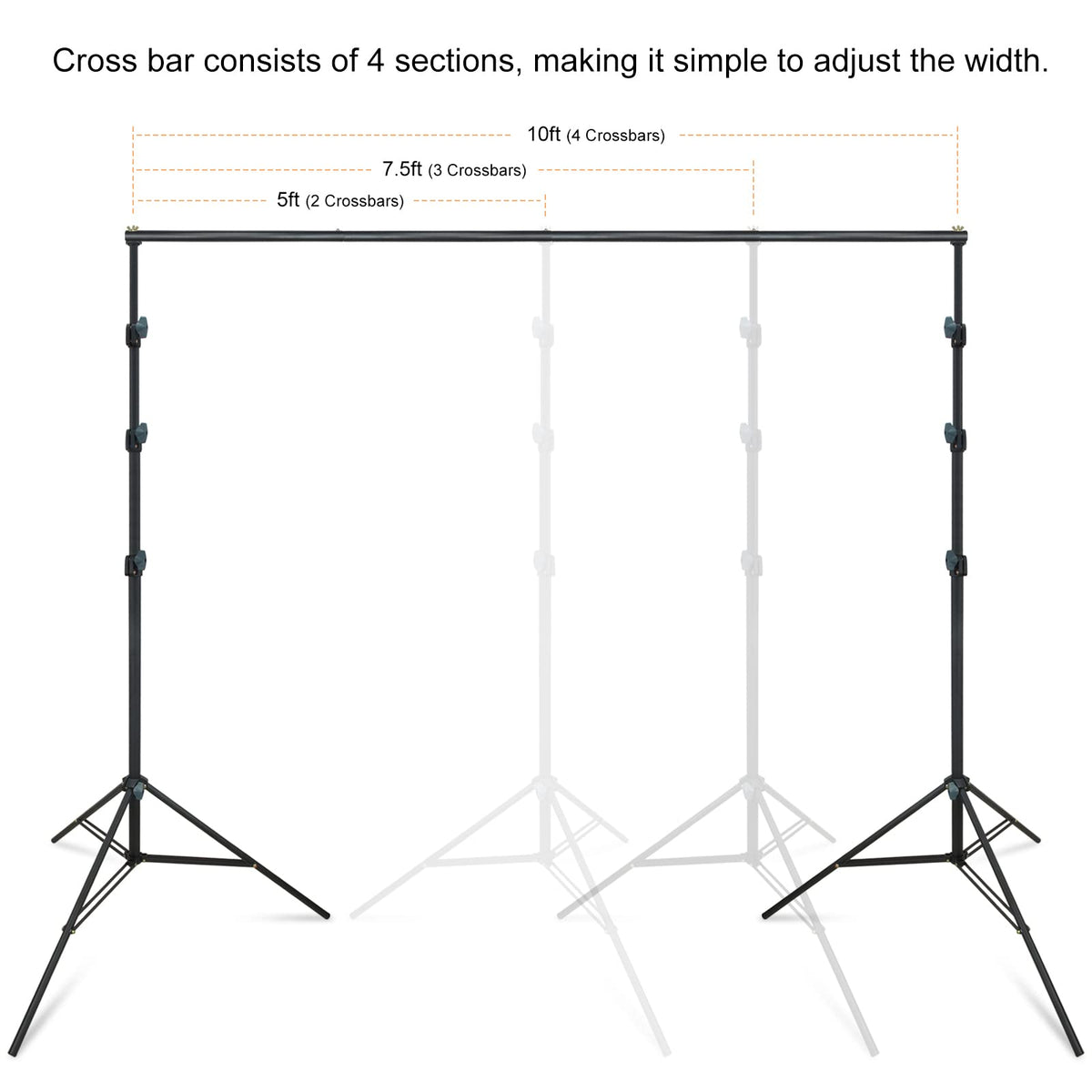 10Ft Adjustable Background Stand Backdrop Support System Kit with Carry Bag U162837