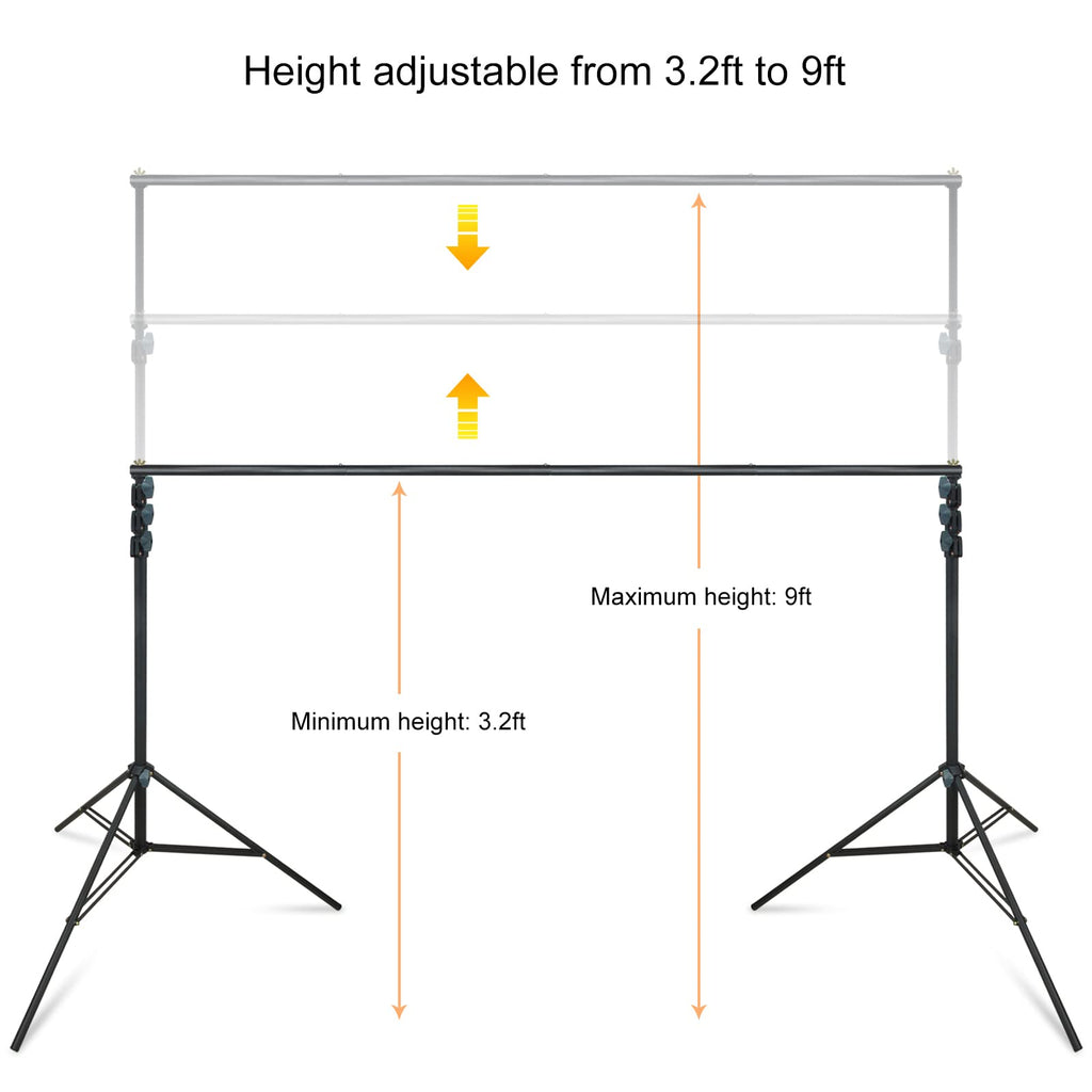 10Ft Adjustable Background Stand Backdrop Support System Kit with Carry Bag U162837