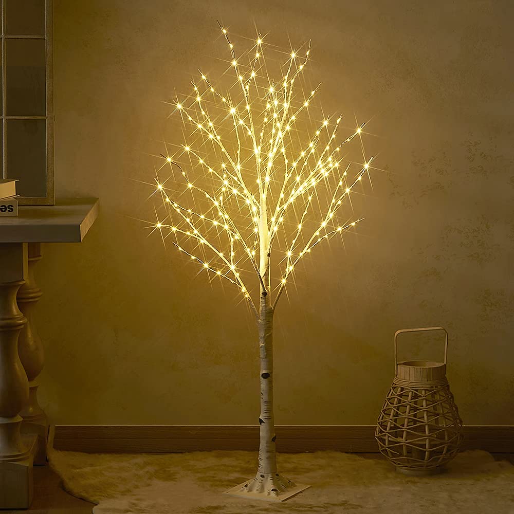 4FT 200L Warm White LED Birch Tree X53387