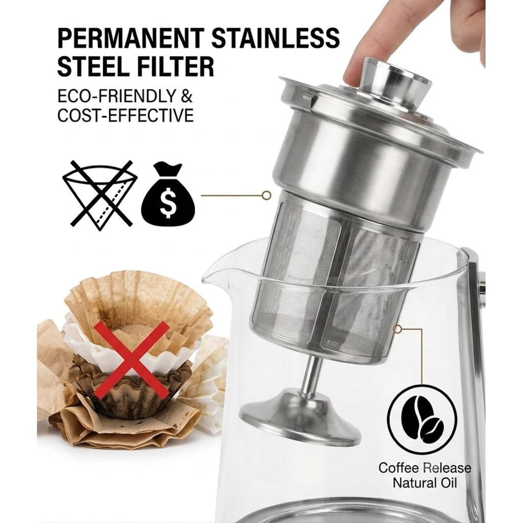 10-Cup Borosilicate Glass Electric Percolator Coffee Pot I9821
