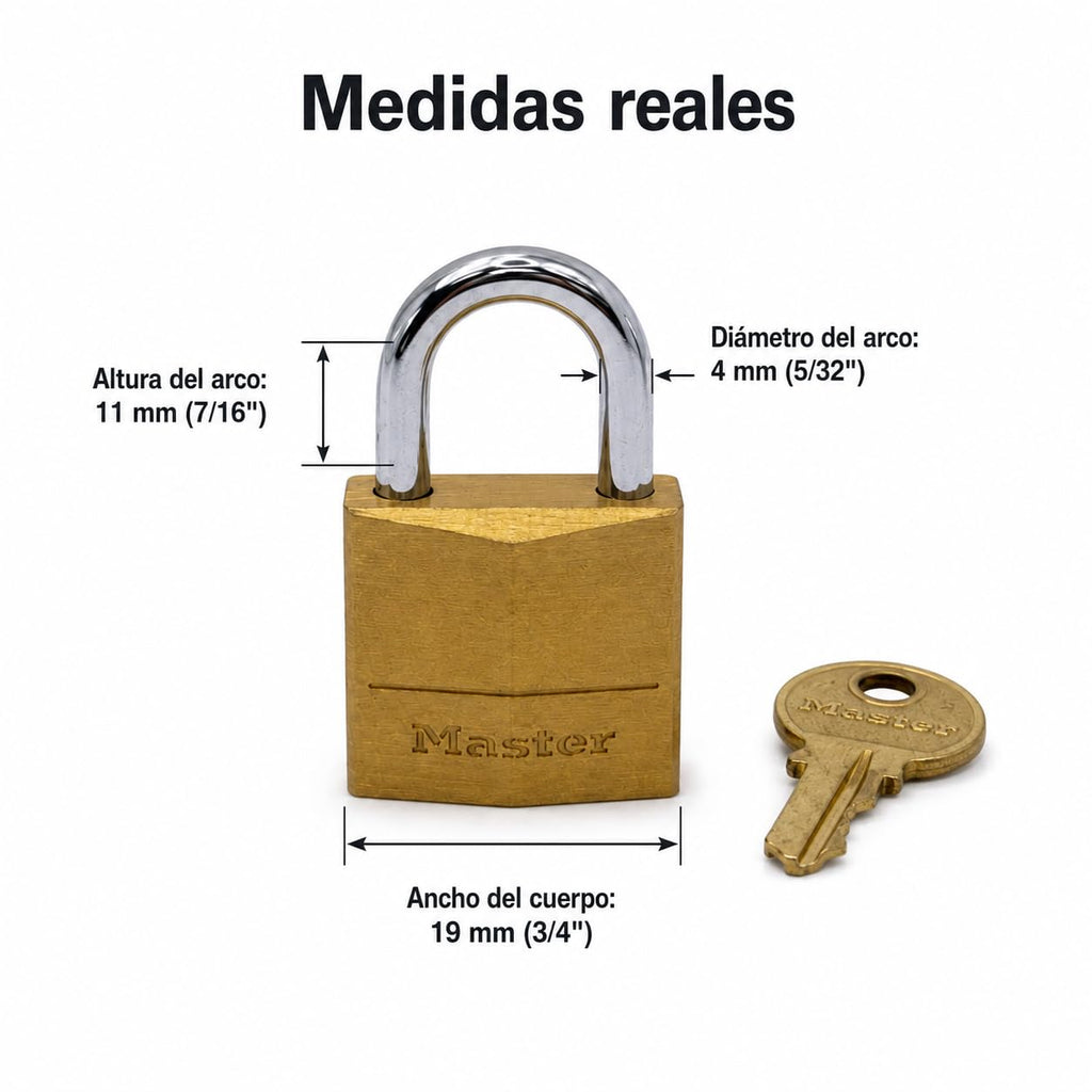 Solid Brass Padlock, 3/4 in. Wide J301
