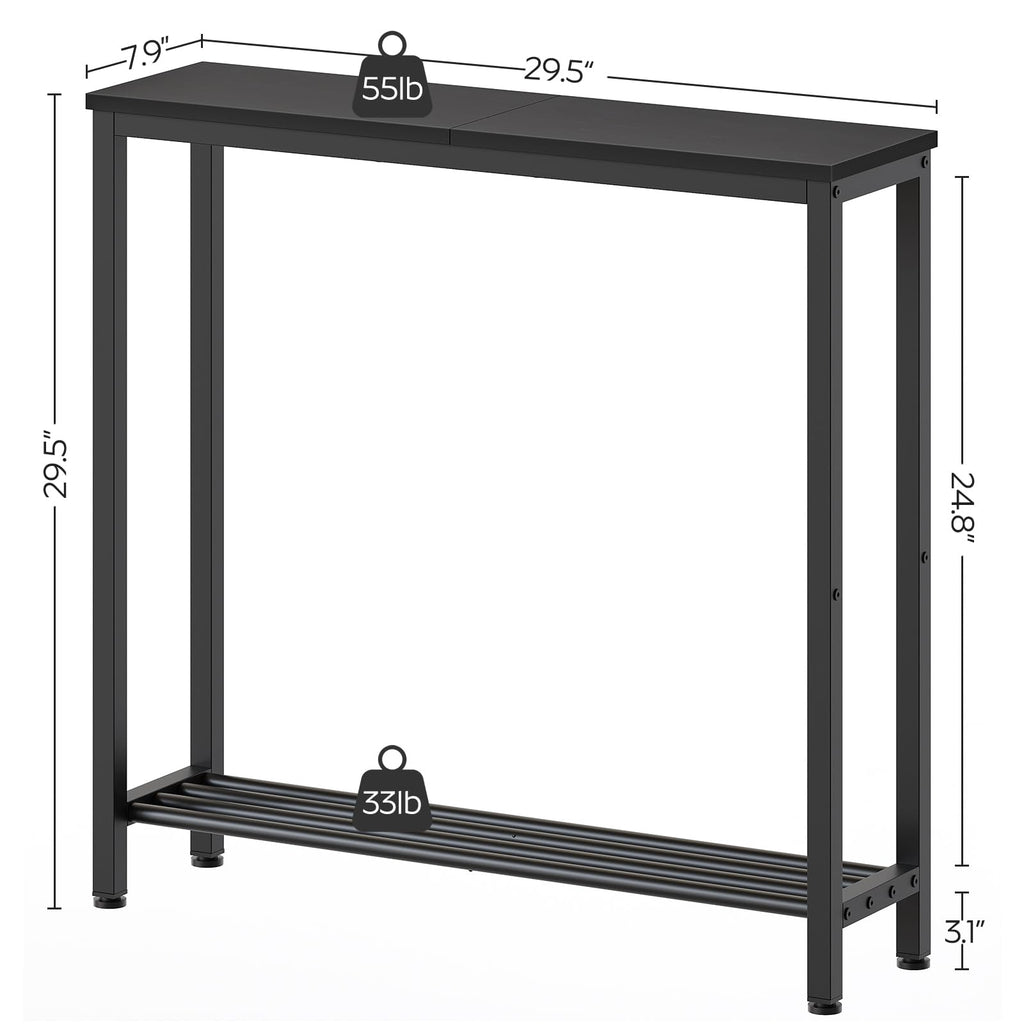 Black 2-Tier Narrow Console Table F78973