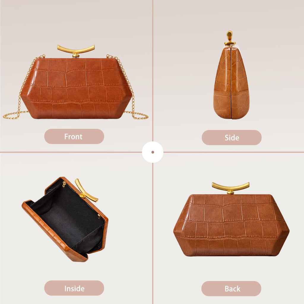 Crocodile Embossed PU Leather Clutch Bag A583