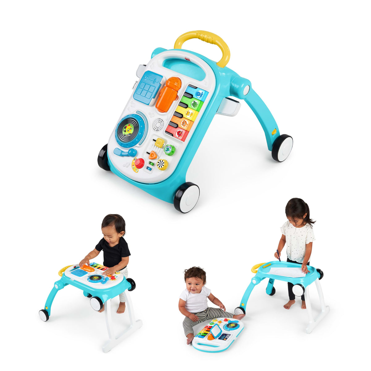 4-in-1 Push Walker Activity Center Toddler Table Floor Toy O10150