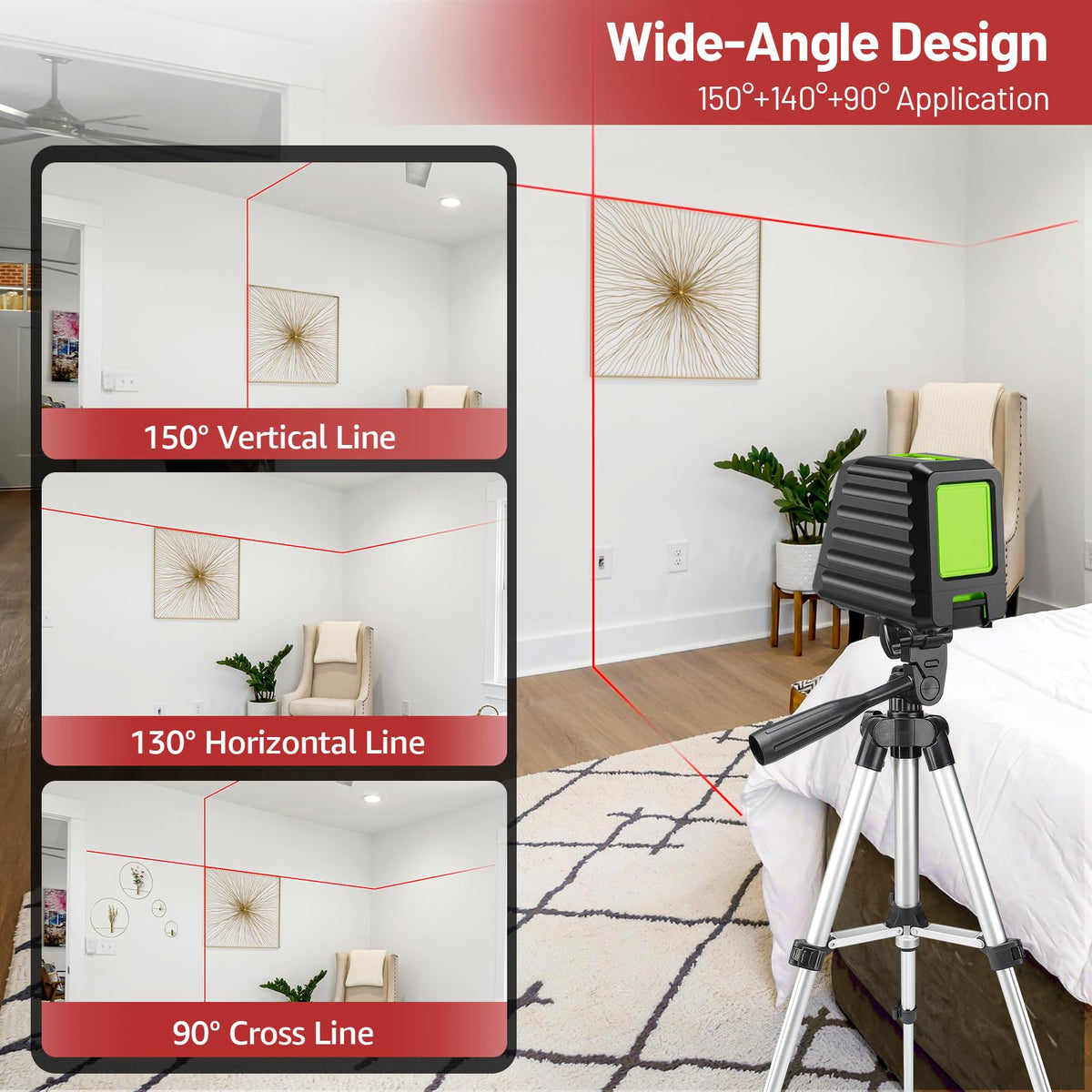 150Ft Red Self Leveling Laser Level with Tripod G450152