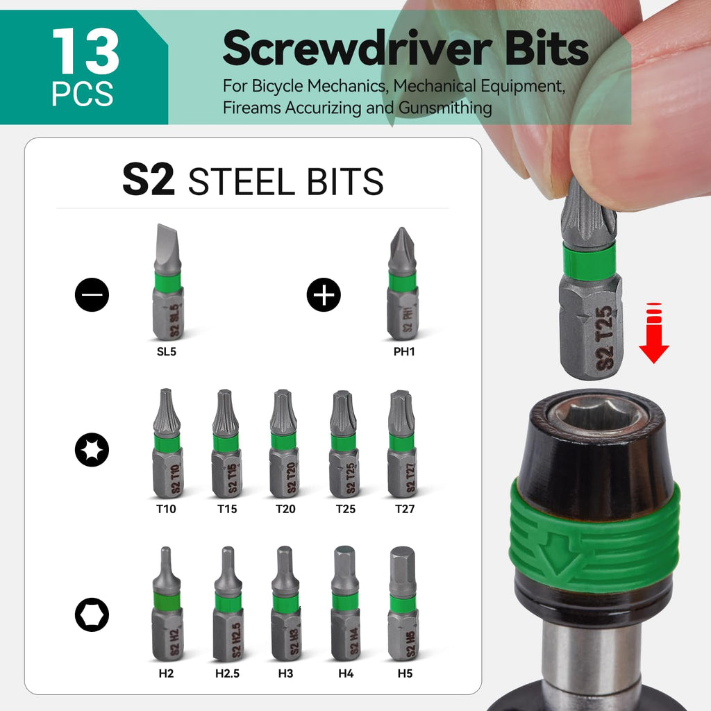 Adjustable Torque Screwdriver Set, 13-Piece 1/4" Hex Quick Release V787