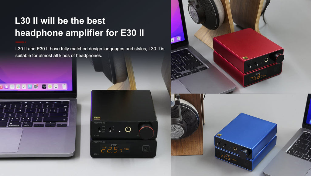 Topping E30 II DAC Preamp Audio Decoder + Topping L30II NFCA Linear Headphone Amp B3238