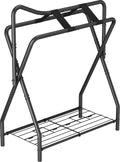 Foldable Black Horse Saddle Rack with Storage W802420